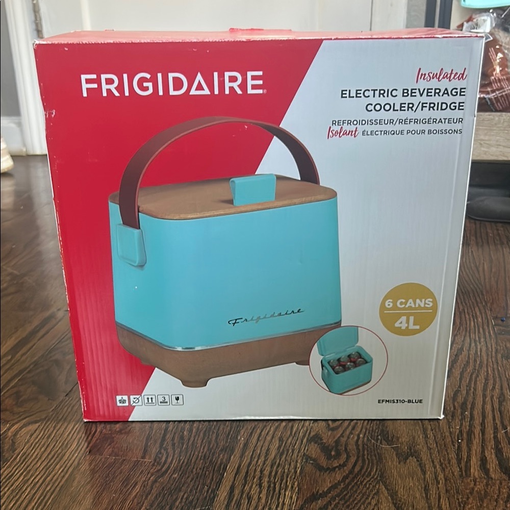 Frigidaire Electric Beverage Cooler in Blue and Brown